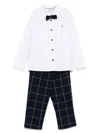 Abel & Lula Windowpane Trouser Set In Blue