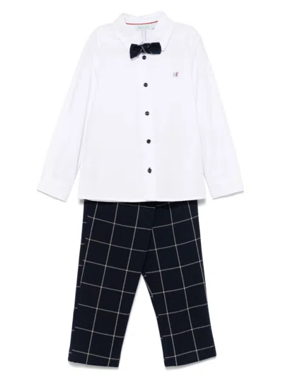 Abel & Lula Kids' Windowpane Trouser Set In Blue