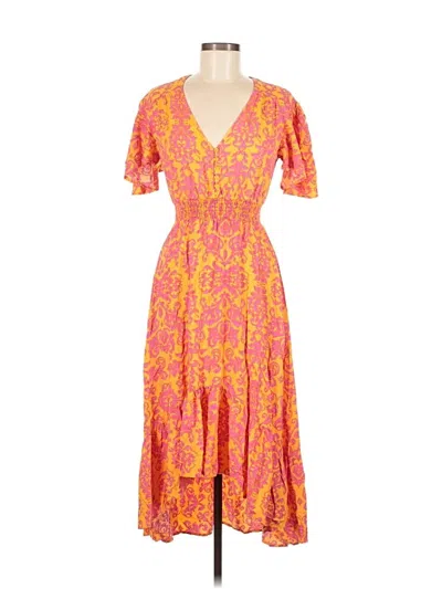 Pre-owned Abel The Label Casual Dress In Orange