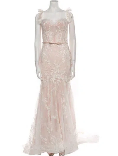 Pre-owned Abella Lace Long Dress W/ Tags In Neutral