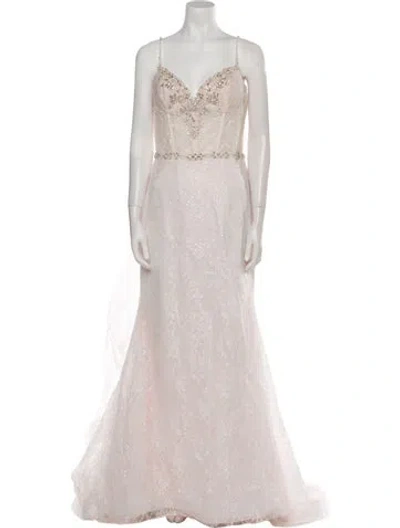 Pre-owned Abella Lace Long Dress W/ Tags In Neutral