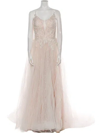 Pre-owned Abella Lace Long Dress W/ Tags In Neutral