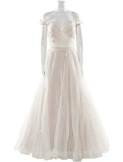 Pre-owned Abella Off-the-shoulder Long Dress