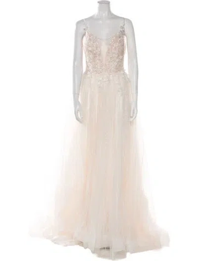 Pre-owned Abella Scoop Neck Long Dress W/ Tags In Neutral