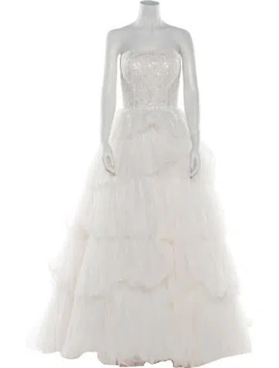 Pre-owned Abella Strapless Long Dress In Neutral