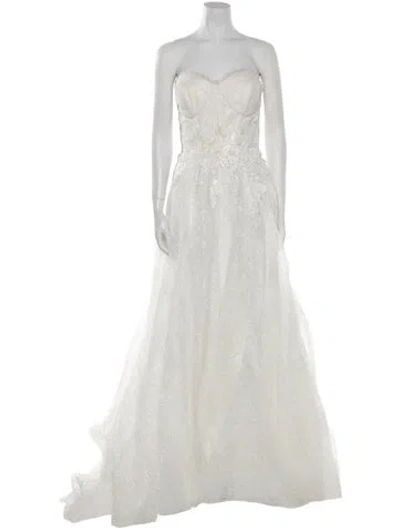 Pre-owned Abella Strapless Long Dress In Neutral