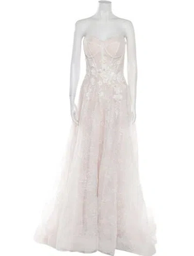 Pre-owned Abella Strapless Long Dress In Neutral