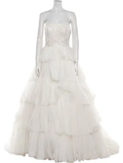 Pre-owned Abella Strapless Long Dress In Neutral