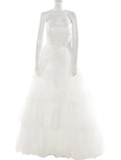 Pre-owned Abella Strapless Long Dress W/ Tags In White