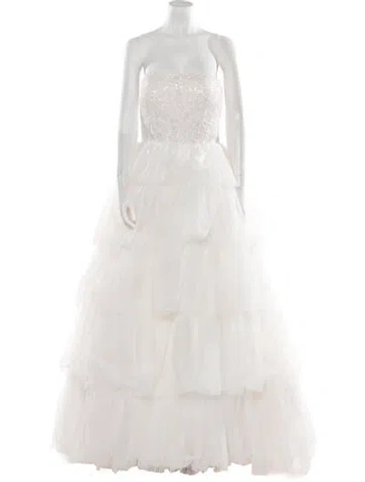 Pre-owned Abella Strapless Long Dress W/ Tags In White