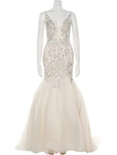 Pre-owned Abella V-neck Long Dress