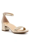 Abeo Avenue Strap Heels In Gold Sparkle - Metatarsal