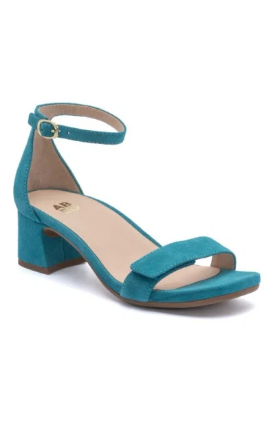 Shop Abeo Avenue Strap Heels In Teal Suede - Regular