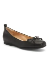 Abeo Cadence Bow Ballet Flat In Black Nappa - Metatarsal