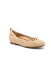 Abeo Cadence Bow Ballet Flat In Cuban Sand Suede - Regular