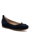 Abeo Cadence Bow Ballet Flat In Navy Suede - Metatarsal
