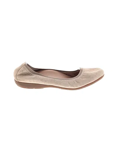 Pre-owned Abeo Flats In Tan