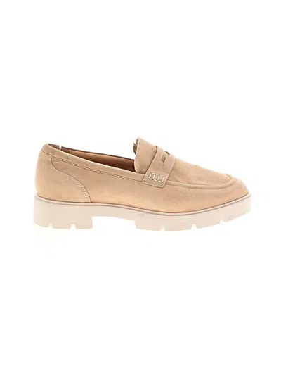 Pre-owned Abeo Flats In Tan