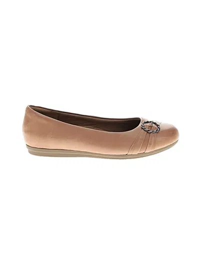 Pre-owned Abeo Flats In Tan