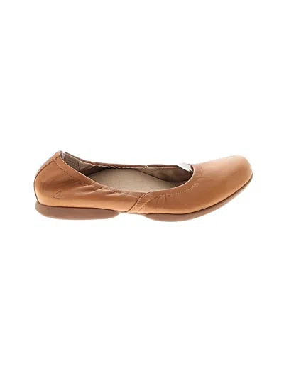 Pre-owned Abeo Flats In Tan