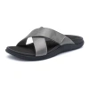 Abeo Laguna Slide In Silver Leather - Regular