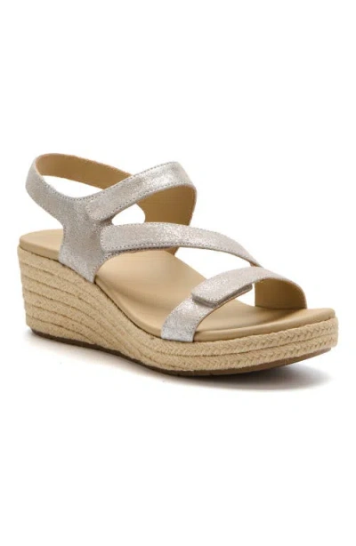 Abeo Riviera Adjustable Sandal In Taupe Metallic - Regular
