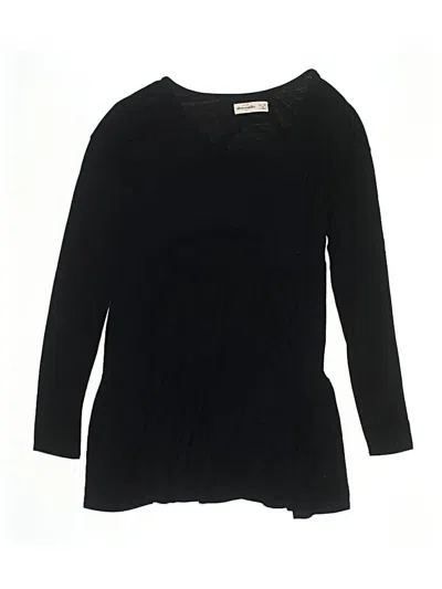 Pre-owned Abercrombie Kids' 3/4 Sleeve Top Black Scoop Neck Tops