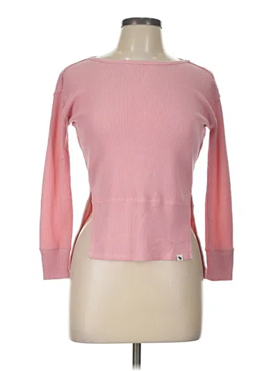 Pre-owned Abercrombie 3/4 Sleeve T-shirt In Pink