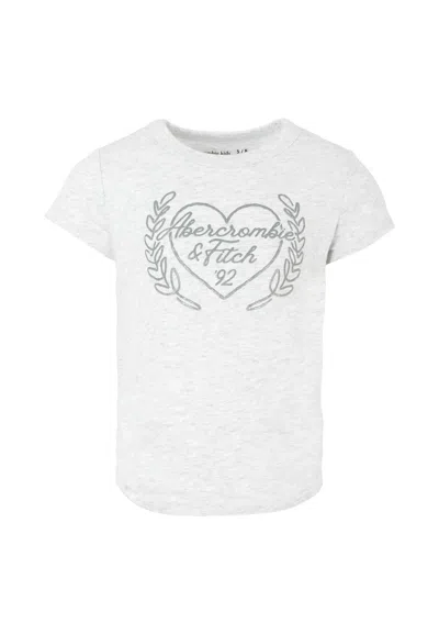 Abercrombie &amp; Fitch Kids' Grey T-shirt For Girl With Heart In Gray