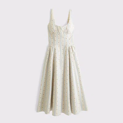 Abercrombie & Fitch 100% Cotton A&f Bra-free Dylan Midi Dress In White
