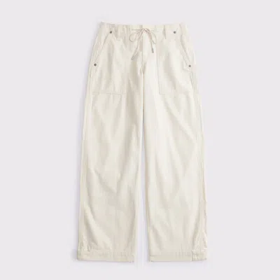 Abercrombie & Fitch 100% Cotton Low Rise Ultra Loose Weekender Pant In Warm Beige