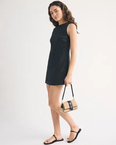 Abercrombie & Fitch 100% Linen Shift Mini Dress In Black