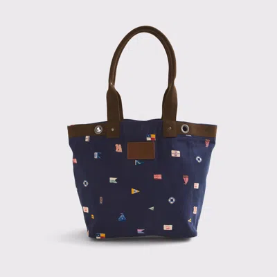 Abercrombie & Fitch 100% Linen Twill Tote Bag In Blue