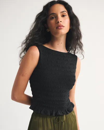 2-in-1 Reversible Smocked Top In Black from Abercrombie & Fitch