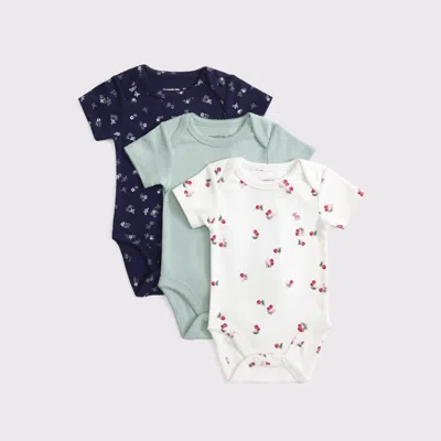Abercrombie & Fitch Kids' 3-pack Baby Essential Icon Bodysuits In Multi