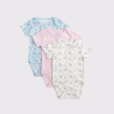 Abercrombie & Fitch Kids' 3-pack Baby Essential Icon Bodysuits In Multi
