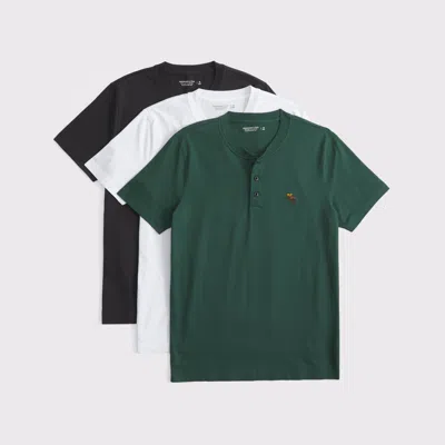 Abercrombie & Fitch 3-pack Slim Polished Signature Icon Henleys In Multi