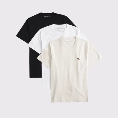 Abercrombie & Fitch 3-pack Slim Polished Signature Icon Tees In Multi