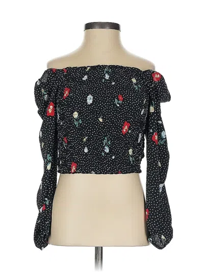 Pre-owned Abercrombie & Fitch 3/4 Sleeve Blouse In Black