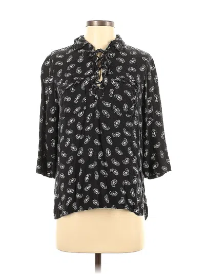 Pre-owned Abercrombie & Fitch 3/4 Sleeve Blouse In Black