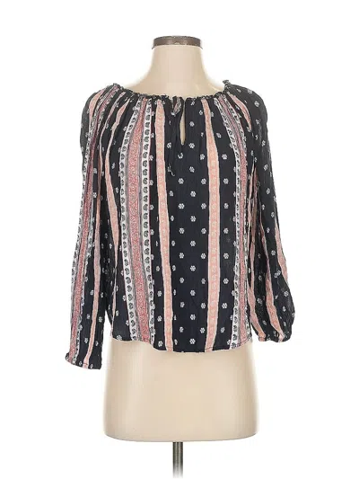 Pre-owned Abercrombie & Fitch 3/4 Sleeve Blouse In Black