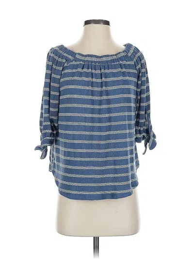 Pre-owned Abercrombie & Fitch 3/4 Sleeve Blouse In Blue