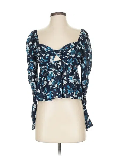 Pre-owned Abercrombie & Fitch 3/4 Sleeve Blouse In Blue