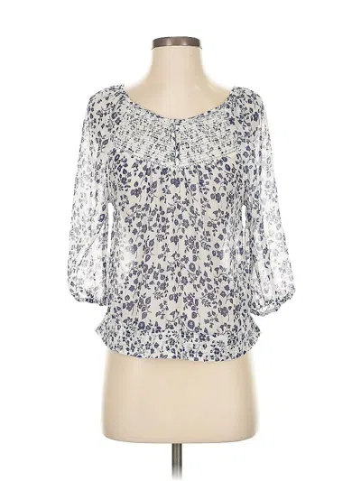 Pre-owned Abercrombie & Fitch 3/4 Sleeve Blouse In Blue