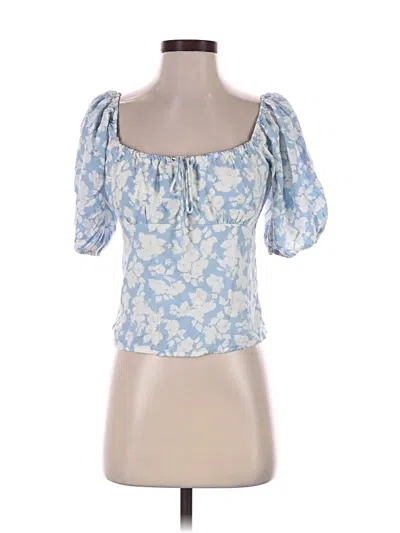 Pre-owned Abercrombie & Fitch 3/4 Sleeve Blouse In Blue