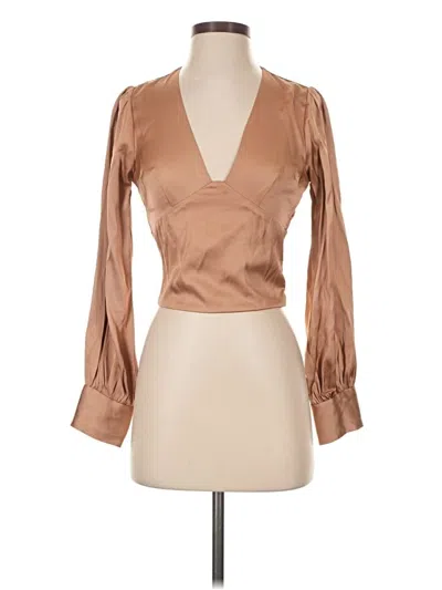 Pre-owned Abercrombie & Fitch 3/4 Sleeve Blouse In Tan