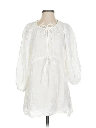 Pre-owned Abercrombie & Fitch 3/4 Sleeve Blouse In White