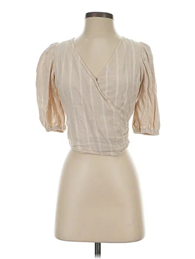 Pre-owned Abercrombie & Fitch 3/4 Sleeve Blouse In White