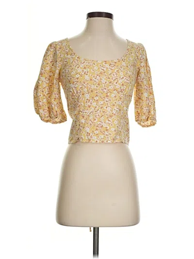 Pre-owned Abercrombie & Fitch 3/4 Sleeve Blouse In Yellow