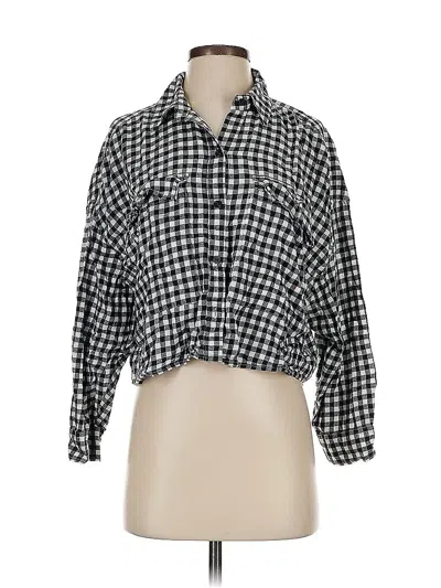 Pre-owned Abercrombie & Fitch 3/4 Sleeve Button Down Shirt In Black